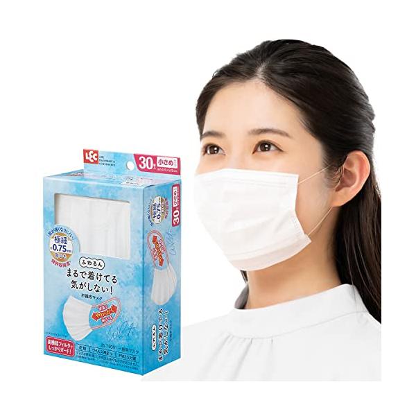 レック 極細耳ひも マスク ふわるん (小さめサイズ 30枚入) ホワイト