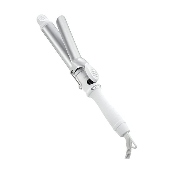他サイト： サロニア セラミック カール ヘアアイロン コテ 32mm 海外対応 耐熱ポーチ付 SL-008SW ホワイトの商品画像