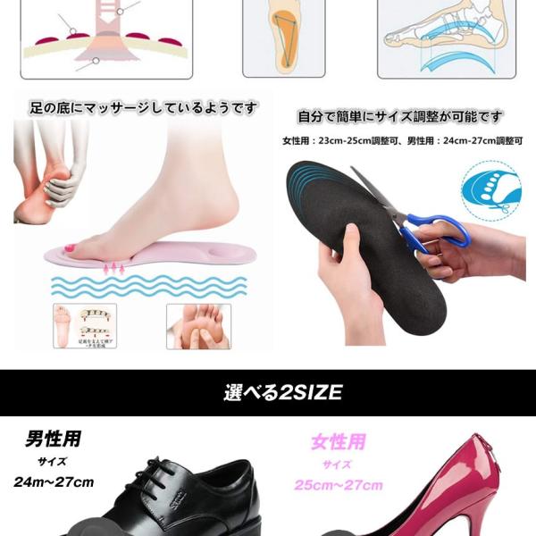 安心の定価販売 インソール メンズ 衝撃吸収 中敷き 偏平足 アーチ 4d 土踏まず サポート 保護 クッション 消臭 かかと Menthol 低反発 つま先