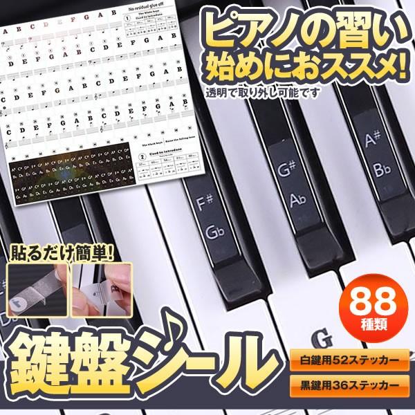 鍵盤キーボードステッカー88種類 ピアノ 音符シール 剥がせる 初心者 ピアノ練習 キーボード ステッカー フィンガープラクティス Kensiruru S Mh0610 10a Shop East 通販 Yahoo ショッピング
