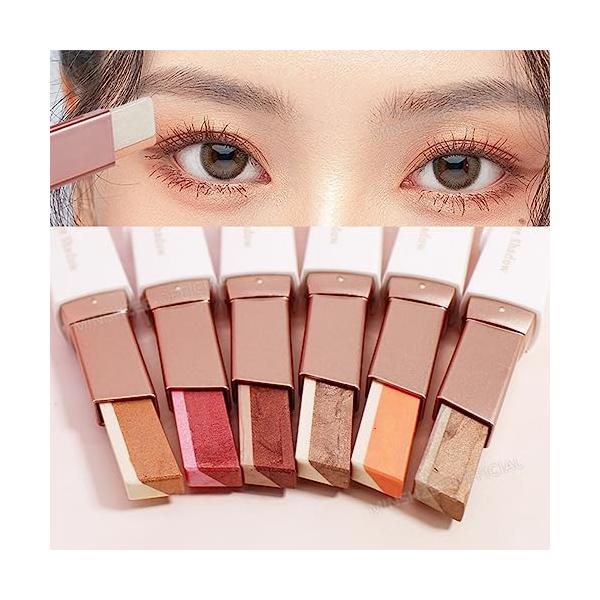 カラー：アースカラーサイズ：1個斜めにカットしたデザインで塗りやすく、2色のクリーム地のアイシャドウは、4: 6（メインカラー：ベースカラー）の割合で、簡単にグラデーションアイメイクを演出することができます。カラー：01 桃花化粧、02 コ...