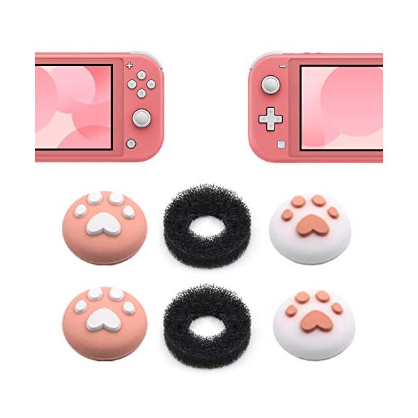 カラー：コーラル＆ピンク セット【スイッチ/有機EL/Liteに対応】ご注意！PS5/4、Switch ProまたはXbox One/360/SX/SSコントロー ラーには対応できません。【柔らかくて触り心地良い】柔らかいシリコン素材なので...