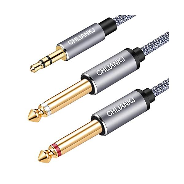 CHLIANKJ オーディオケーブル 3.5mm to 6.35mm 変換ステレオミニプラグ