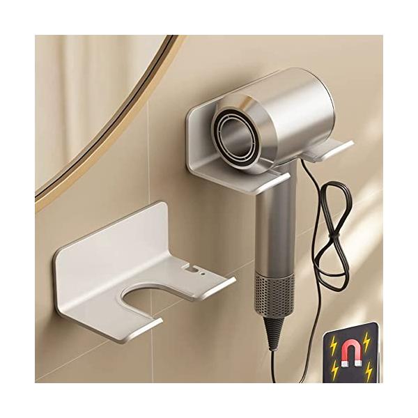 カラー：ホワイトマグネットスタイル：ドライヤーホルダー高品質な材質: 高品質のスペースアルミニウム材質を使用しており、軽くて錆びにくく、長持ちします。取り付け簡単: マグネットで簡単に取り付けできる。浴室のマグネット壁や洗濯 機サイドに貼る...