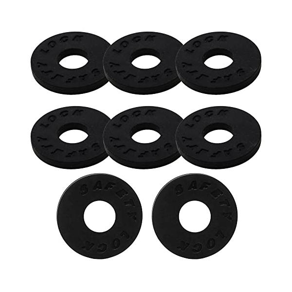 カラー：黒色パッケージ内容：ブラック8個セットサイズ：直径約25mm、厚さ約3mm、内径約9mm材質：柔らかいシリコン滑り止め：ギターストラップが脱落するのを防ぎ、簡単にインストールできます。適用楽器：フォークギター、エレキギター、ベース