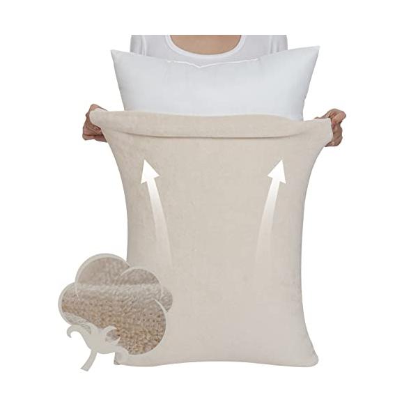 カラー：ベージュサイズ：35 cm x 50 cmスタイル：?方【のびのび素材であらゆる枕にフィット】：枕カバーの本体サイズ：約32×約48cm。タテ・ヨコ自在にぐんぐん伸び、お使いのまくら（低反発枕、カーブ形状の枕、変形した形の枕など）を...