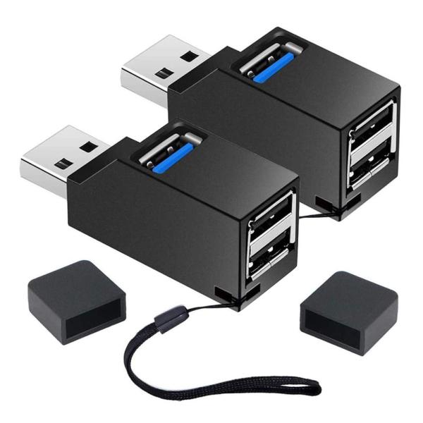 カラー：2個セットセット内容：USBハブ*2　カラー：ブラック3ポート：USB 3.0ポート*1、USB 2.0ポート*2。直挿し式：コンピューター・パソコンに適用するUSBハブです。ドライバーの必要がなく、プラグアンドプレイに対応できます...