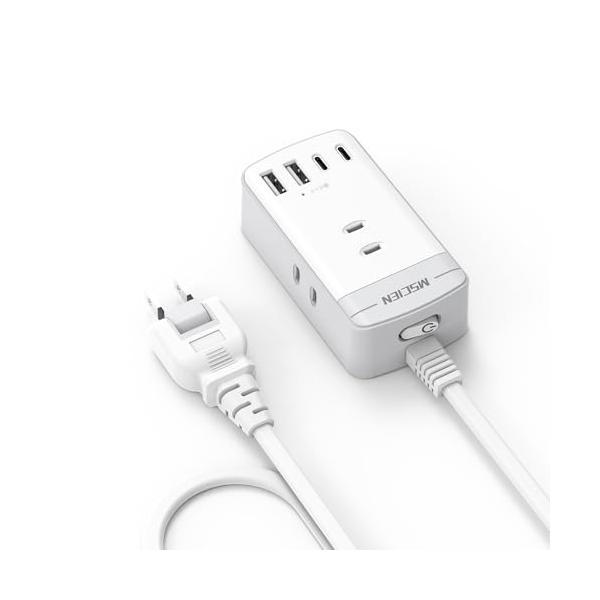 Mscien 延長コード 5m スイッチ付き usb コンセント 3個AC差込口 2個