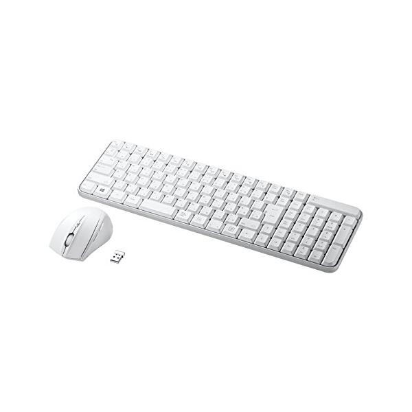 他サイト： サンワサプライ マウス付きワイヤレスキーボード ホワイト SKB-WL25SETWの商品画像