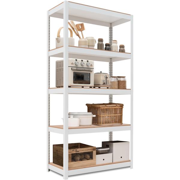 HOMEDANT House 組立簡単 ラミネート スチールラック キッチン 5段 幅