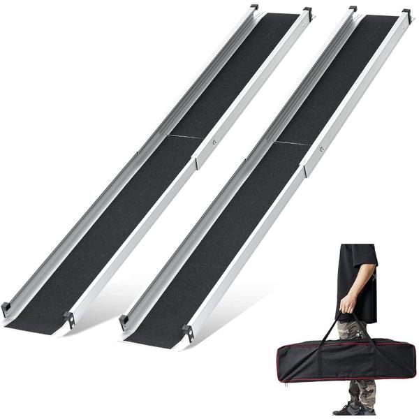 スロープ 車椅子 伸縮 98.5-183CM, gardhom スライド 荷重272KG 玄関