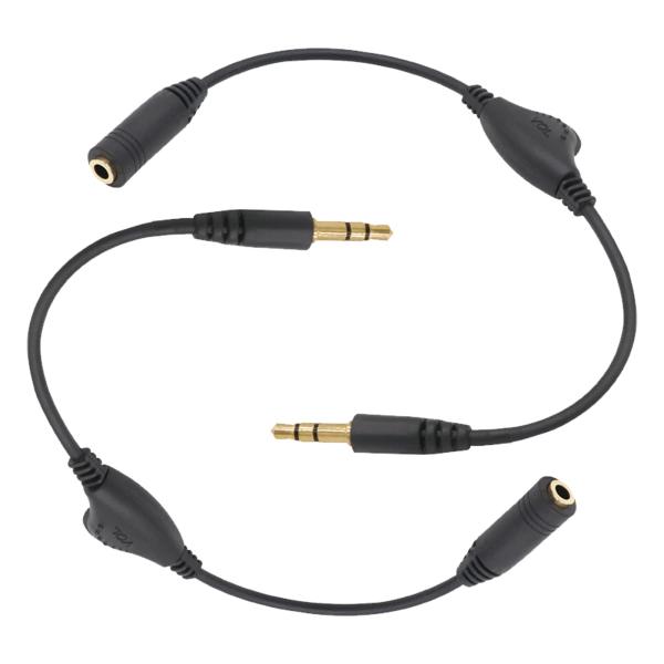カラー：ブラック長さ：30cmセット内容：2個入りコネクタタイプ：3.5mm 3極ステレオミニプラグ（オス）- ミニジャック（メス）機能：音量調節ダイヤル付き【パッケージの内容】： イヤホン延長コード ２個 (ブラック)，3.5mm 3極 ...