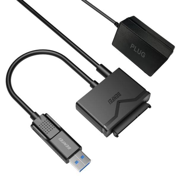 他サイト： BENFEI SATA-USB 3.0ケーブル、USB 3.0-SATA IIIハードドライブアダプタ、2.5 3.の商品画像