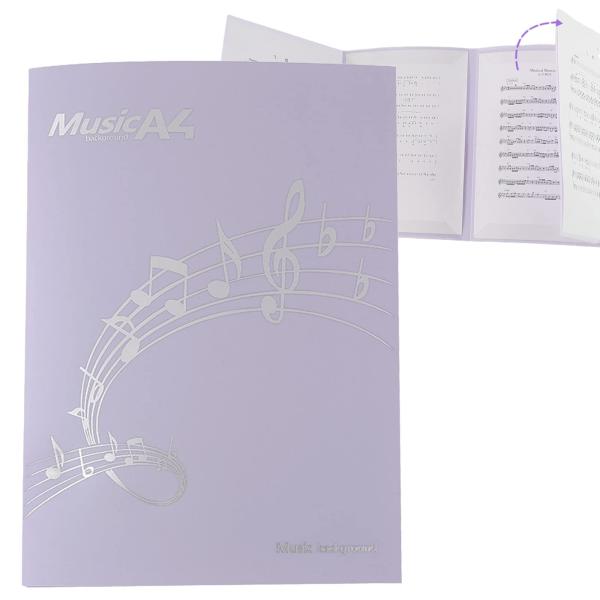 カラー：パープルスタイル：楽譜用?【サイズ】(約)長さ32cm×幅24cm。?【高品質素材】強度の高いABS素材を採用され、防水・防汚性に優れ、折れにくくて長持ちします。?【6枚収納可】4ページ展開なので最大6枚まで収納可能！長い楽譜を練習...