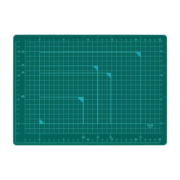 他サイト： PLUS(プラス) カッターマット 両面 A4 230×320mm グリーン 48-573の商品画像