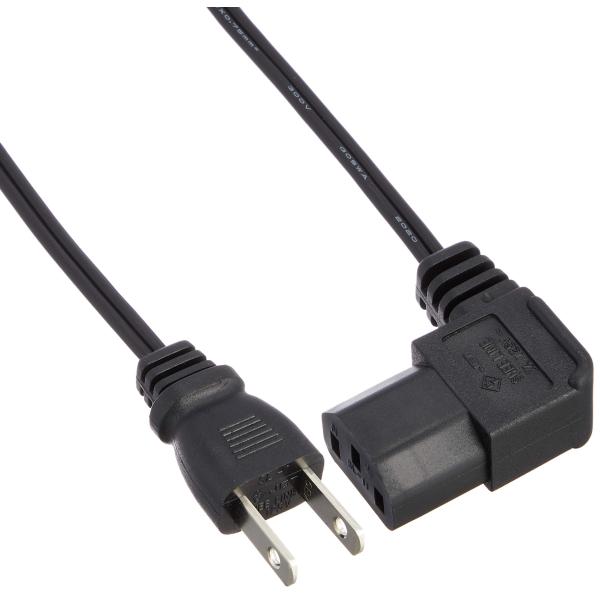 他サイト： アイネックス(AINEX) AC電源ケーブル 極細L型タイプ 0.5m ACP-05L-BKの商品画像