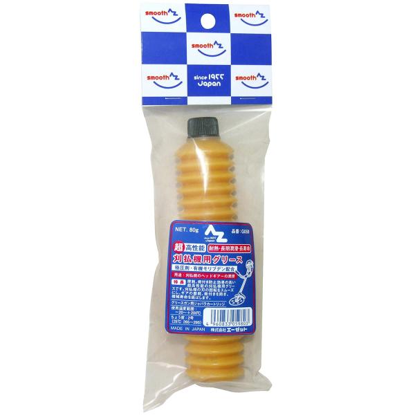 サイズ：80g容量:80g使用温度範囲:-20℃から+200℃ちょう度:2号特徴:極圧剤・有機モリブデン配合生産国:日本刈払機のヘッドギアの潤滑に摩耗・焼付き防止効果の高い超高性能刈払機グリースです。刈払機の刃の回転をスム ーズにし、ギアの...
