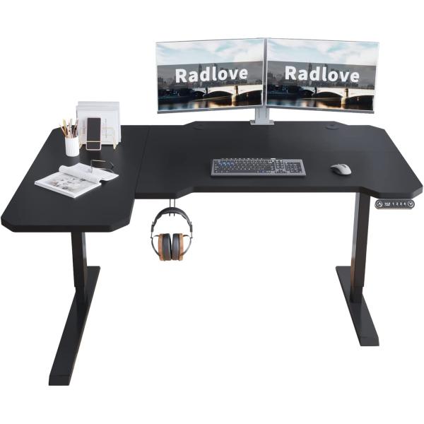 Radlove 昇降デスク L字パソコンデスク 電動昇降式デスク 天板幅150CM