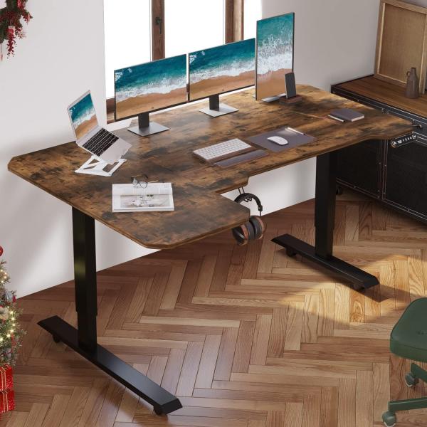 BilBil デスク パソコンラック つくえ 電動昇降式 机 150CM×101CM 電動