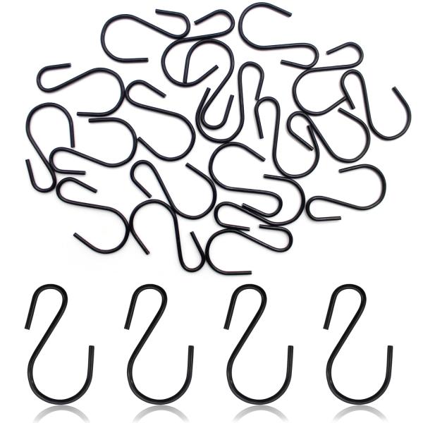 S字フック Mini S字 フック Cinvo Sじフック 4.4cm×20pcs 滑り止めゴムカバー付き