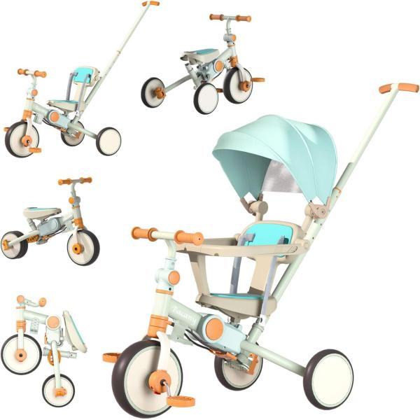 Bacany 子供用三輪車 7in1 三輪車 ステップ付き 折りたたみ 手押し棒 71tb+NnstAL._AC_SY200_QL15_.jpg