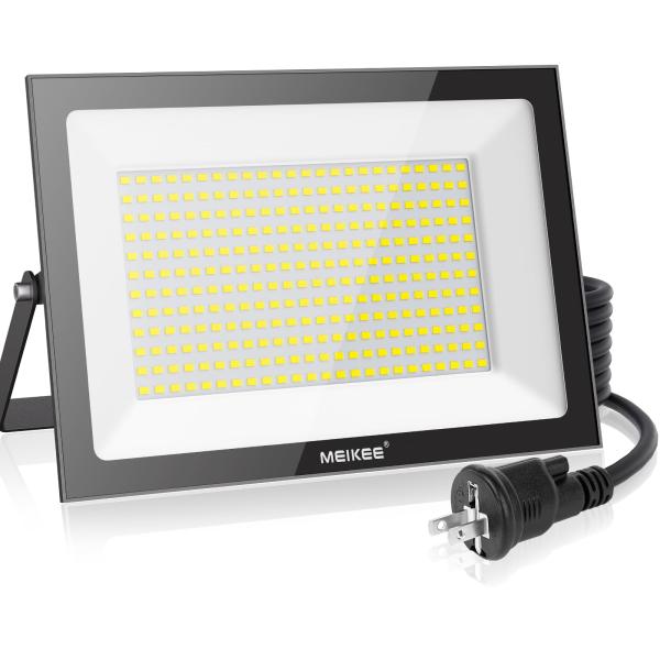 MEIKEE 200W LED 投光器 20000LM 6500K 超薄型 IP66 昼光色 高輝度