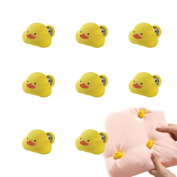 カラー：イエ ロー アヒル【布団クリップ】布団と布団カバーを固定するクリップです。布団の四隅に取り付けて、布団のずれを防止できます。キノコのデザインが可愛いので、布団の飾りとしてもおしゃれです。【素材】コットン生地、プラスチック、ステンレス...