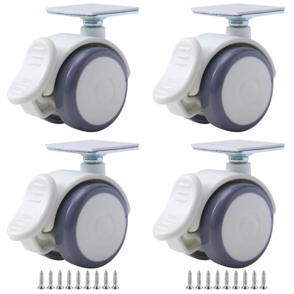 他サイト： 静音キャスター ストッパー付き 自在式 貼るだけキャスター プレートタイプ カラの商品画像