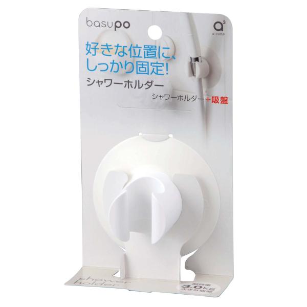 カラー：ホワイトサイズ（約）：幅4.5×奥5.5×高4.5cm耐荷重（約）：3kg、素材：［ホルダー］ABS樹脂 ［吸盤］塩化ビニル樹脂耐熱温度（約）：60度カラー：ホワイト