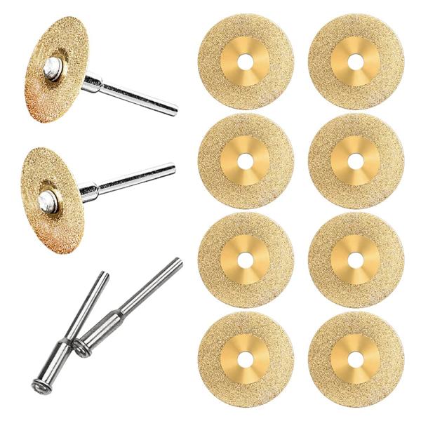 カラー：ゴールド（穴なし）スタイル：インダストリアル【サイズ】カッター：直径22mm、厚み0.6mm　軸：軸径2.35mm（長さ35mm）、軸径3.00mm（長さ38mm）【材質】ダイヤモンド（チタンめっき）　【カラー】ゴールド【セット内容...