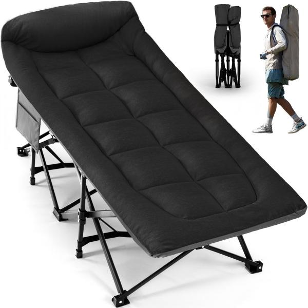 Overmont 折り畳み式ベッド 簡易ベッド 耐荷重250kg キャンプコット