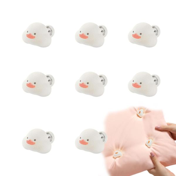 カラー：B ホワイト アヒル【布団ずれ防止クリップ】可愛いアヒルデザインの布団クリップです。おしゃれで実用的、布団と布団カバーを固定することができ、ベッドメイキング手間が省けます。【高品質の素材】シーツクリップはコットン生地とプラスチック、...