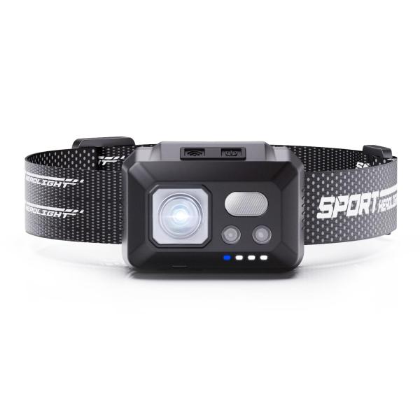 カラー：ブラック【高輝度LEDライト・照射角度調整可】明るさは1000ルーメン、照射距離最大約150メートル。ヘッドライトの先端は照射角度（60度まで）調整ができますので、足元だけではなく、照射周囲を広く照らし、危険がよく避けられます。【T...