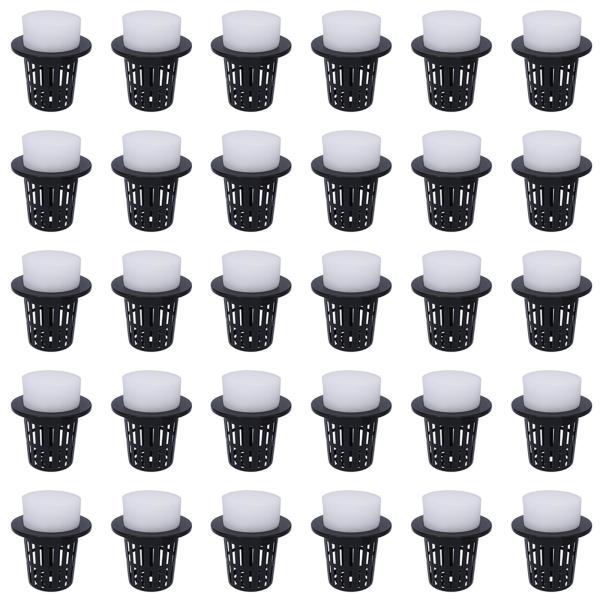 カラー：ブラックサイズ：0【セット内容】30個の水耕栽培鉢とスポンジが含まれます。サイズ：上部外径46mm、上部内径32mm、底外径27mm、高さ35mm。【上質な素材】PPプラスチック素材を使用し、非毒性で無害、変形しにくく、長期間使用可...