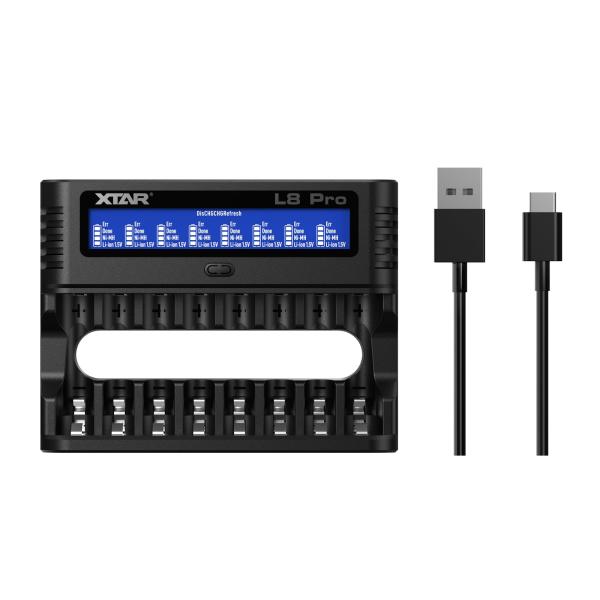 XTAR L8 Pro 充電器 LCD液晶付き 1.5V 単3 単4 リチウム電池と1.2V AA/AAA ニッ