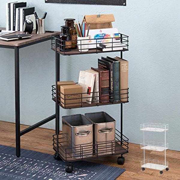 ワゴンラック ランドリーバスケット 3段 奥行25cm おしゃれ コンパクト