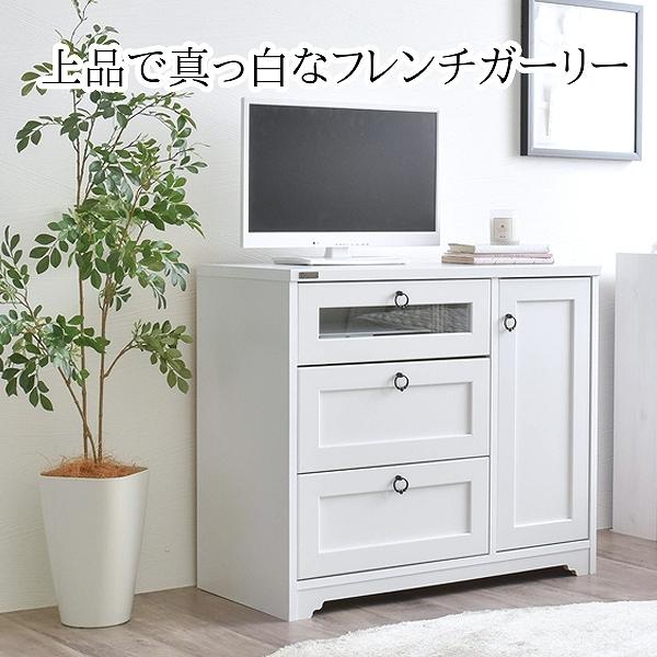 チェスト 木製 おしゃれ 幅80 白 コンセント ガラス フラップ扉 棚板可動 フェミニン フレンチガーリー 新生活 新居 引越し Sgr インテリア家具通販のファニシック 通販 Yahoo ショッピング