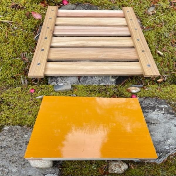 【商品内容とサイズ】すのこ(杉材長6本+短2本)　板厚:約9mm　高さ:約18m　天板枠　合板:厚さ12ｍｍ 　奥行:29cm　横幅:29cm　高さ:37mm【商品説明】重箱式巣箱 シンプル 待ち箱に適したすのこが収納できる天板枠です。※天...