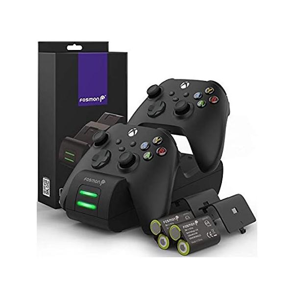 Fosmon Xbox One / One X / One S / Elite ワイヤレスゲームコントローラー用 充電スタンド デュアルクイック充電器