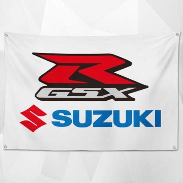 「スズキ・GSX-R」特大フラッグ・旗バナー約150ｃｍ×90ｃｍのビックサイズでお部屋・ガレージの装飾に最適アメリカ雑貨・カーレース  :20221230101848-00304:ショップはなまる 通販 