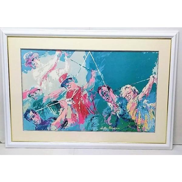 リロイ・ニーマン「ゴルフ界の大御所」 ポスター額装品 額縁外寸98.5ｘ68.0x2.5cm 額縁内寸サイズ90.9ｘ60.6cm 絵76.0ｘ46.0cm [k-289]