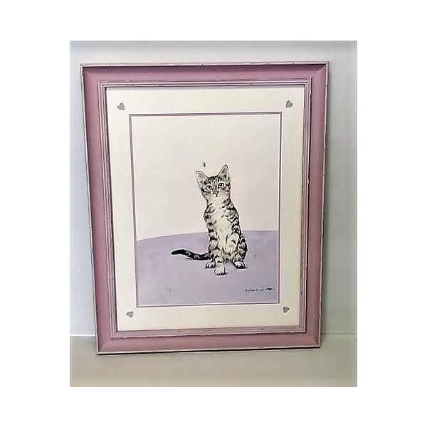 斉藤善貴「くも」 リトグラフ 5/50 額縁外寸47.3x58.8x2.5cm 内寸