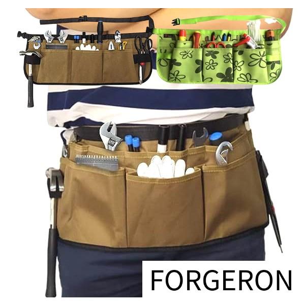 FORGERON 作業用ツールバッグ 工具入れ 道具入れ 多機能ポーチ 作業腰袋 ウエストポーチ ショルダーポーチ 作業用ポーチ 仕事用 ポシェット 男女兼用 [519R]