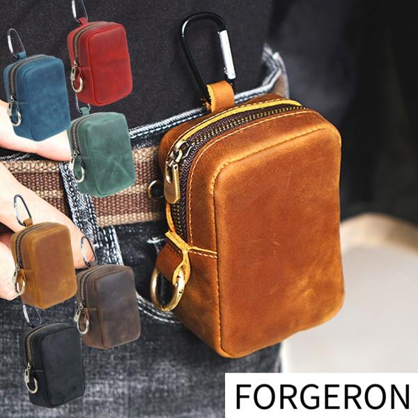 FORGERON 本革 ミニベルトポーチ ウエストポーチ ウエストバッグ ヒップバッグ ヒップバッグ シガーポーチ ベルトポシェット ベルトケース 男女兼用 [653R]