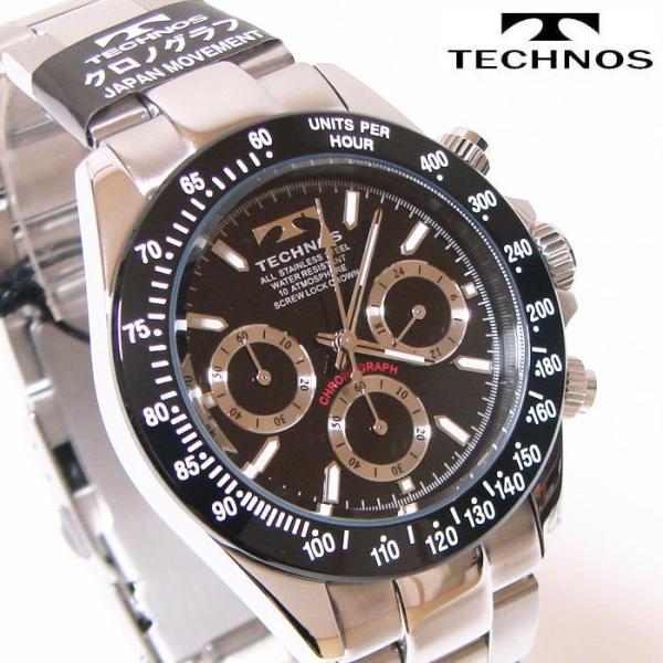 TECHNOS（テクノス） クロノグラフ腕時計 スポーティ精悍な多