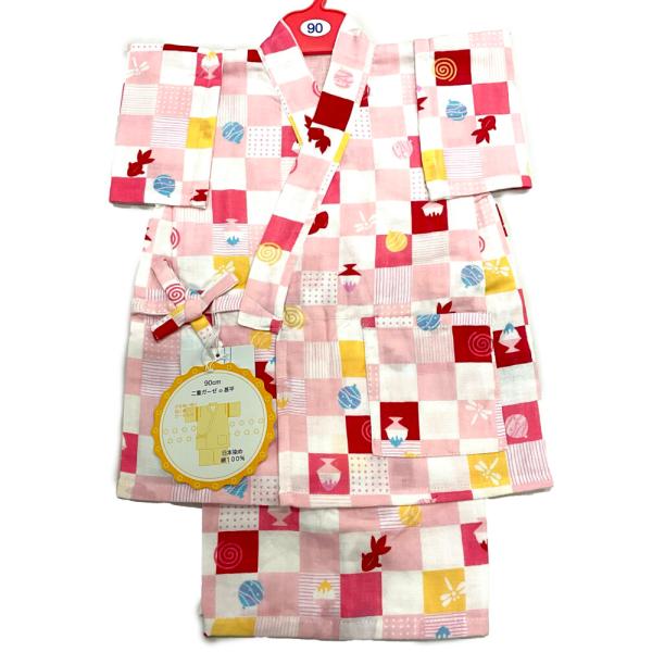 ●品質：綿100％　　二重ガーゼ●サイズ：90cm身長：85-95cm／胸囲：45-51cm／胴囲：42-46cm※写真と実物では、光の加減などにより、多少色の誤差がございます。あらかじめご了承下さい。