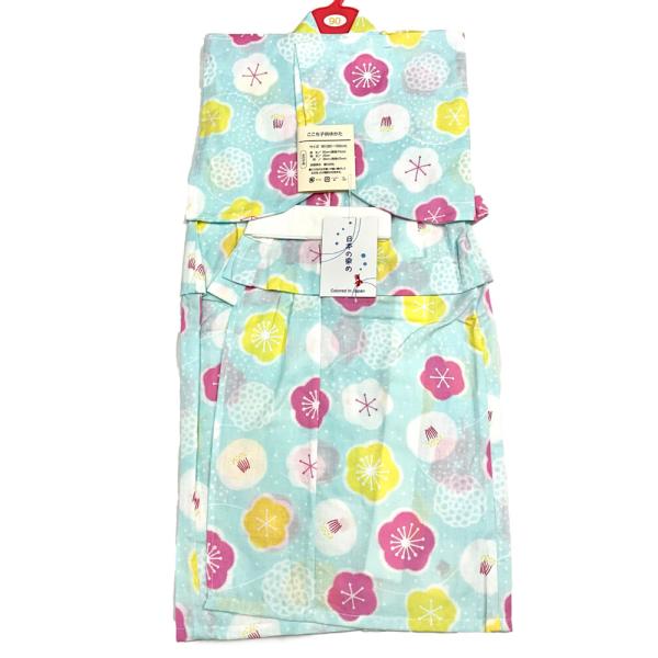 ●綿100％●サイズ：90cm（90-100cm）身丈：65cm（腰揚げ4cm）、袖丈：25cm、裄：36cm（肩揚げ2cm）○この浴衣は手縫いで縫い揚げをしてある為、丈の調節が出来ます。 ※写真と実物では、光の加減などにより、多少色の誤差...