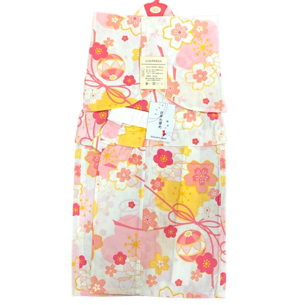 ●綿100％●サイズ：90cm（90-100cm）身丈：65cm（腰揚げ4cm）、袖丈：25cm、裄：36cm（肩揚げ2cm）○この浴衣は手縫いで縫い揚げをしてある為、丈の調節が出来ます。 ※写真と実物では、光の加減などにより、多少色の誤差...