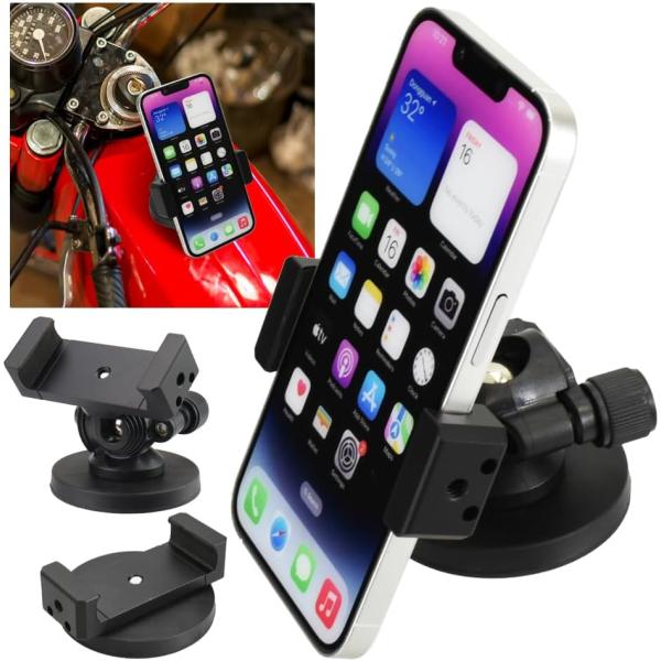 バイク用 スマホホルダー 360度回転 強力固定 マグネット吸着式 振動吸収 自転車対応 クイックホールド マウント