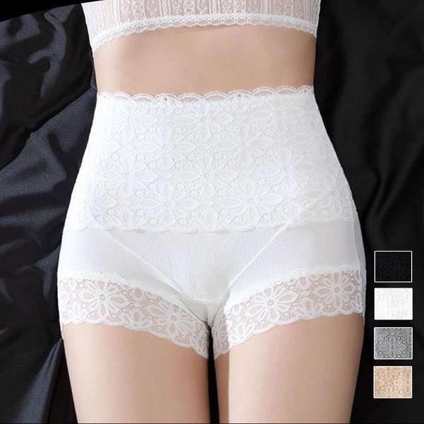 送料無料 レースショーツ セクシー ハイウエストショーツ  通気性 深履きパンティー ランジェリー 花柄刺しゅ